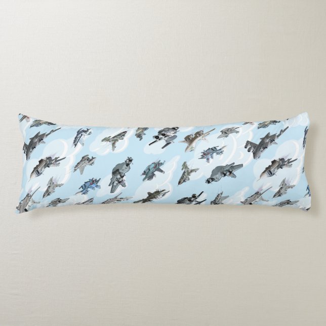 Cartoon warplanes pattern fabric body cushion (Front)