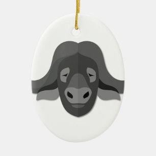 Cartoon Water Buffalo Ceramic Tree Decoration