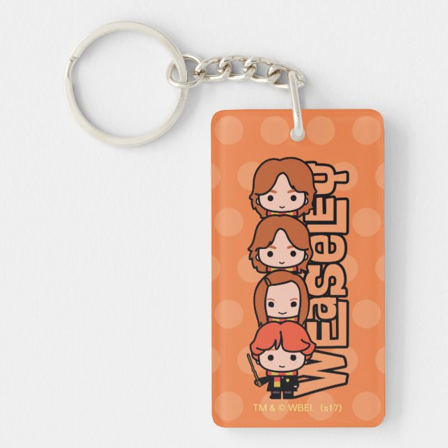 Cartoon Weasley Siblilings Graphic Key Ring (Front)