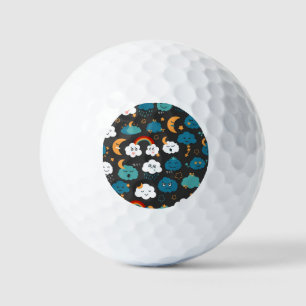 Cartoon Weather Forecast Seamless Pattern Golf Balls