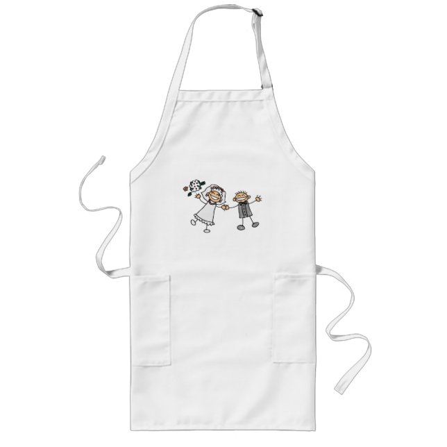 Cartoon Wedding Long Apron (Front)