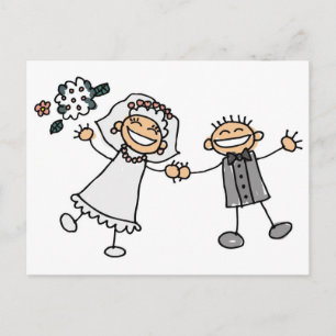 Cartoon Wedding Postcard
