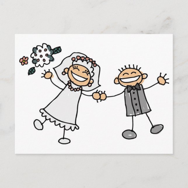 Cartoon Wedding Postcard (Front)