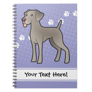 Cartoon Weimaraner Notebook