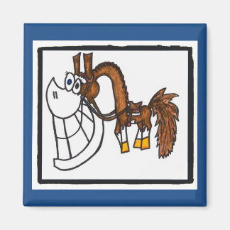 Cartoon western paint horse magnet