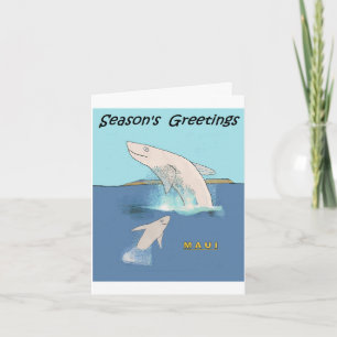 Cartoon: Whales Cavorting near Maui Holiday Card