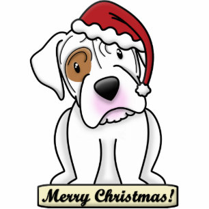 Cartoon White Boxer Christmas Ornament Photo Sculpture Decoration