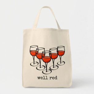 Cartoon Wine Glasses Well Red Winery Humour Tote Bag
