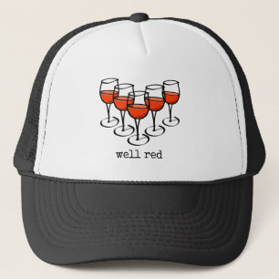 Cartoon Wine Glasses Well Red Winery Humour Trucker Hat
