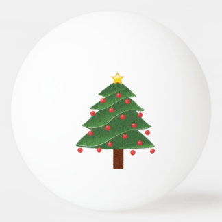 Cartoon Winter Christmas Tree with Ornaments  Ping Pong Ball