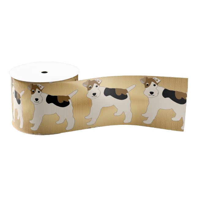 Cartoon Wire Fox Terrier Grosgrain Ribbon (Spool)