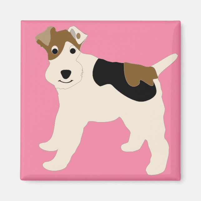 Cartoon Wire Fox Terrier Magnet (Front)