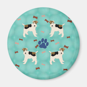 Cartoon Wire Fox Terrier Magnet