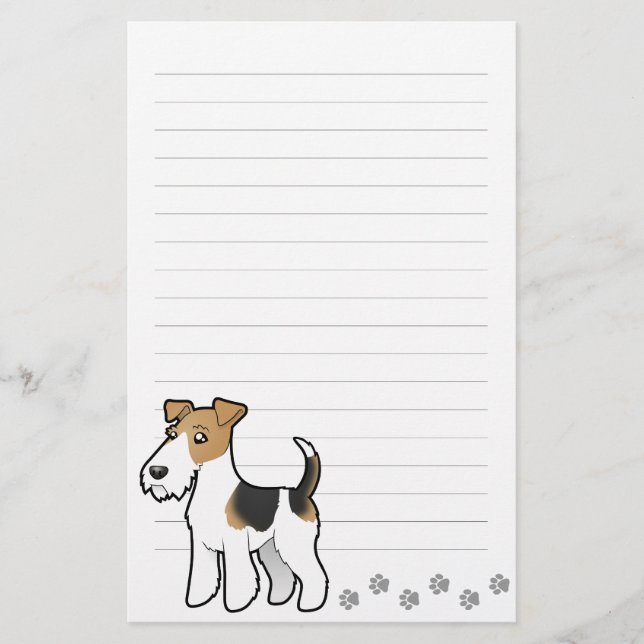 Cartoon Wire Fox Terrier Stationery (Front)