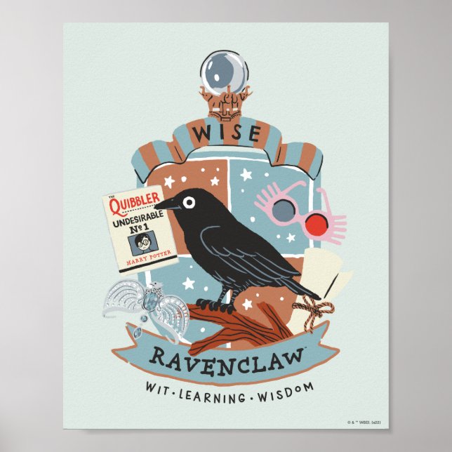 Cartoon Wise Ravenclaw Crest Poster (Front)