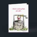 Cartoon Wishing Get Well Card<br><div class="desc">Send buckets of well wishes and love from this cute cartoon wishing well card. 

Currently reads: "Here's wishing that you get... "  Inside: "... WELL!  

Change,  add,  edit and personalise into your own message.</div>
