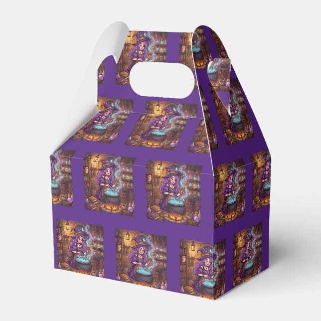 Cartoon Witch Making Love Potion Favour Box (Front Side)