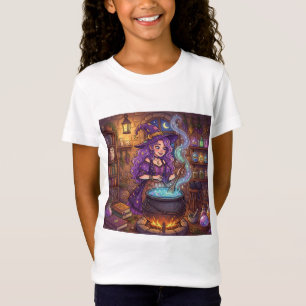 Cartoon Witch Making Love Potion T-Shirt
