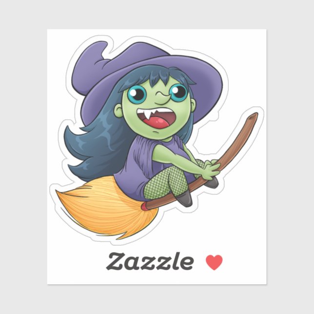 Cartoon Witch Sticker (Sheet)