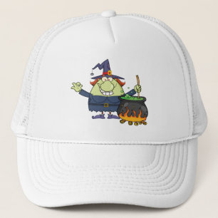 Cartoon witch  trucker hat