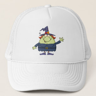 Cartoon witch  trucker hat
