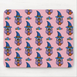 Cartoon Wizard Owl Pattern Mouse Mat