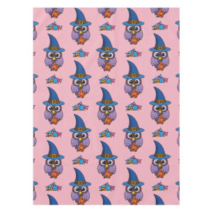 Cartoon Wizard Owl Pattern Tablecloth