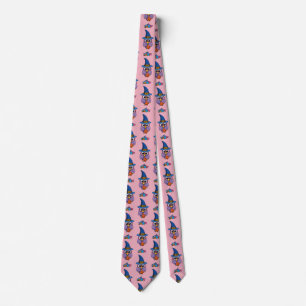 Cartoon Wizard Owl Pattern Tie