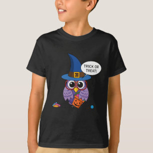 Cartoon Wizard Owl - Trick or Treat T-Shirt