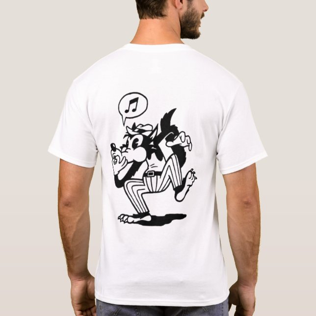 Cartoon Wolf Whistling T-Shirt (Back)