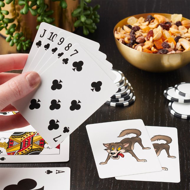 Cartoon Wolf with Goofy Expression Playing Cards (Creator Uploaded)