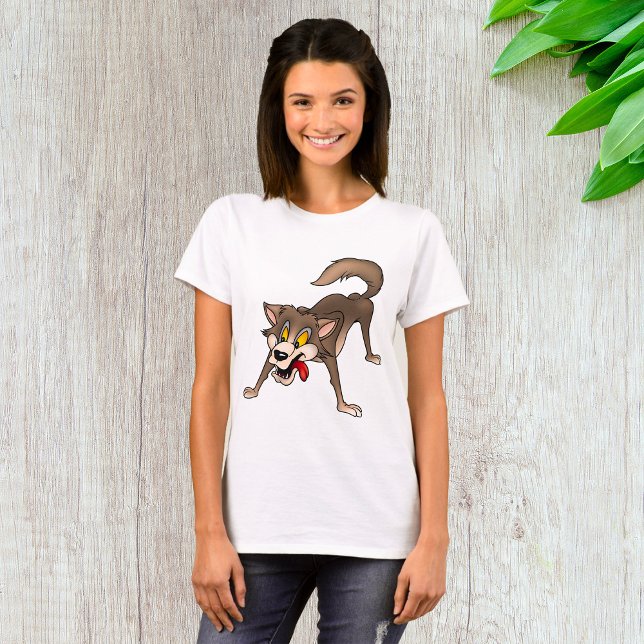 Cartoon Wolf with Goofy Expression T-Shirt (Creator Uploaded)