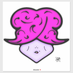 Cartoon woman with beauty mark and hat v1