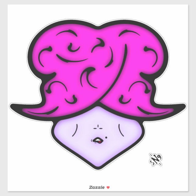 Cartoon woman with beauty mark and hat v1 (Sheet)