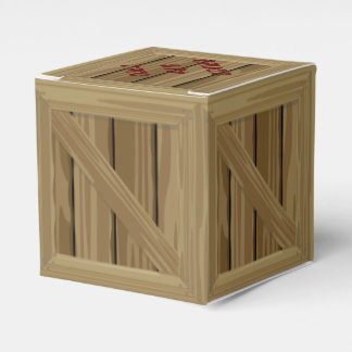 Cartoon Wood Crate Favour Box