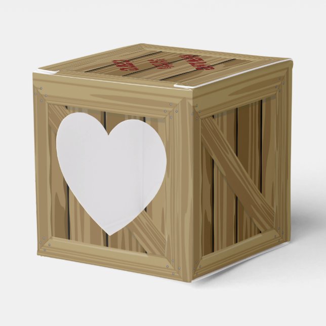 Cartoon Wood Crate Favour Box (Front Side)
