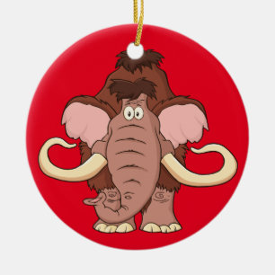 Cartoon Woolly Mammoth Ceramic Tree Decoration