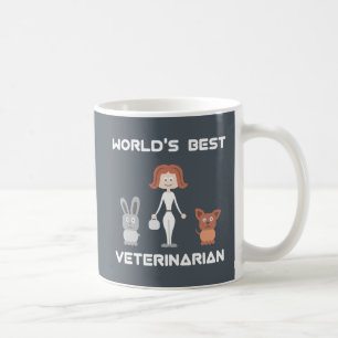 Cartoon World's Best Female Veterinarian Coffee Mug