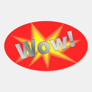 Cartoon WOW Oval Sticker