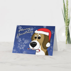 Cartoon Xmas Beagle Christmas Card