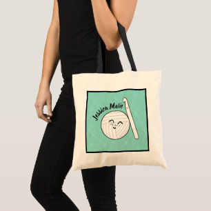 Cartoon Yarn + Crochet Hook Crafts Tote Bag