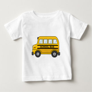 Cartoon Yellow and Black School Bus Baby T-Shirt