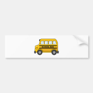 Cartoon Yellow and Black School Bus Bumper Sticker