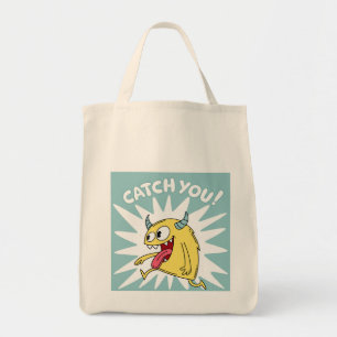Cartoon Yellow Monster Running – Catch You Tote Bag