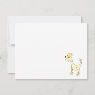 Cartoon yellow poodle Posh Paws white Card