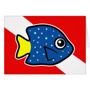 Cartoon Yellowtail Damselfish Dive Flag