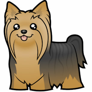 Cartoon Yorkshire Terrier (long hair no bow) Photo Sculpture Magnet