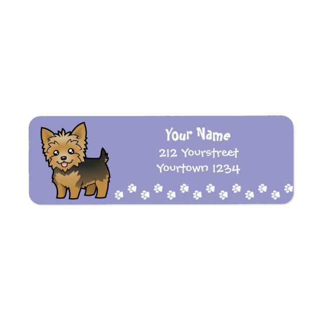 Cartoon Yorkshire Terrier (short hair no bow) (Front)
