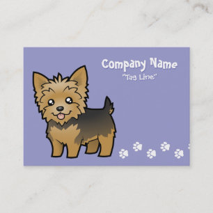 Cartoon Yorkshire Terrier (short hair no bow) Business Card
