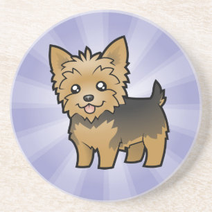 Cartoon Yorkshire Terrier (short hair no bow) Coaster